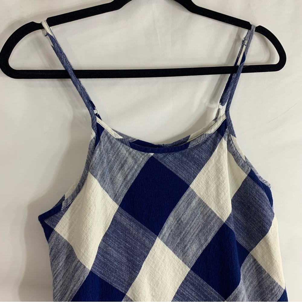 Natural Reflections Blue & White Gingham Spaghetti Strap Picnic Dress, size M - Picture 8 of 11